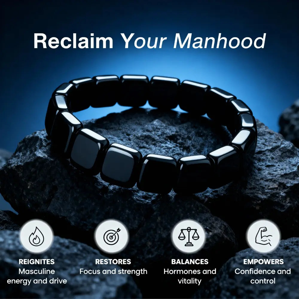 Hematite Bracelet for Men Reclaim Your Edge Confidence Natural Hematite Stone Beaded Stretch Healing Bracelets Gift Jewelry 