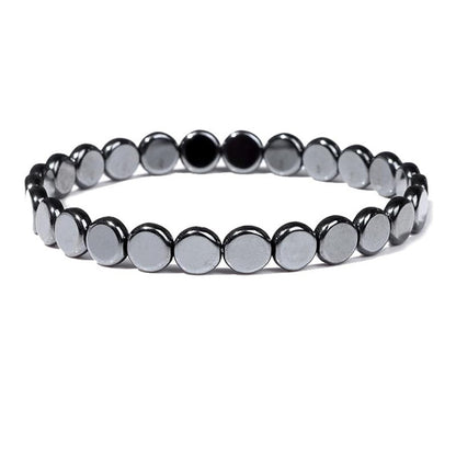 Hematite Black Stone Elastic Bead Bracelet