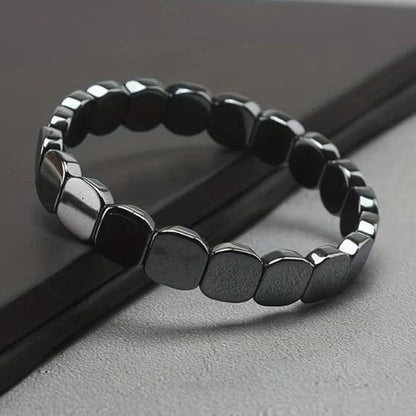 Hematite Black Stone Elastic Bead Bracelet