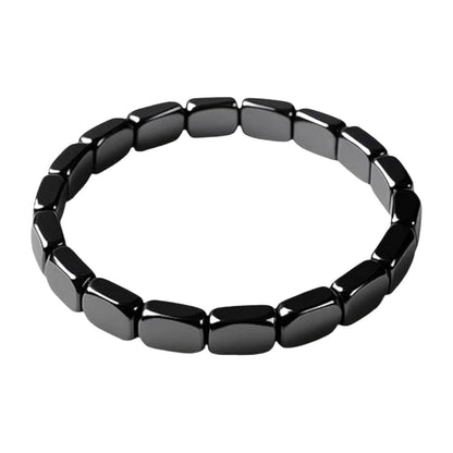 Nexpulse obsidian bracelet elastic stretch cord detail, no clasp