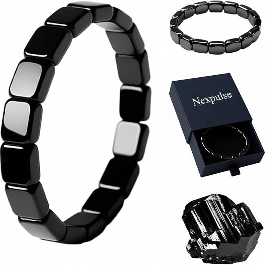 Hematite Black Stone Elastic Bead Bracelet
