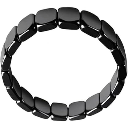Hematite Black Stone Elastic Bead Bracelet