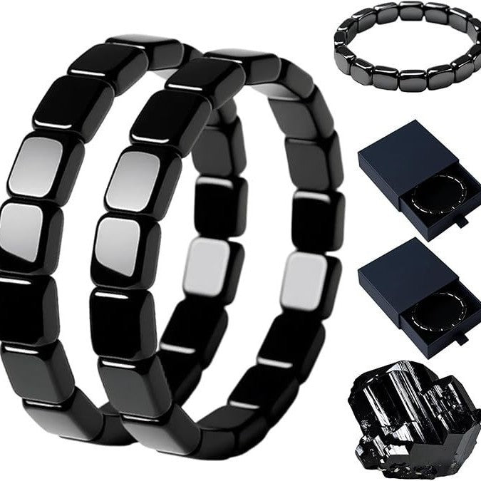 Hematite Black Stone Elastic Bead Bracelet