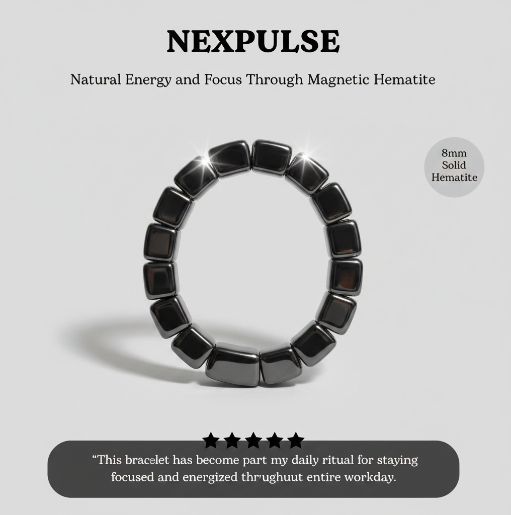 Hematite Bracelet for Men Reclaim Your Edge Confidence Natural Hematite Stone Beaded Stretch Healing Bracelets Gift Jewelry ﻿