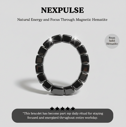 Hematite Bracelet for Men Reclaim Your Edge Confidence Natural Hematite Stone Beaded Stretch Healing Bracelets Gift Jewelry ﻿